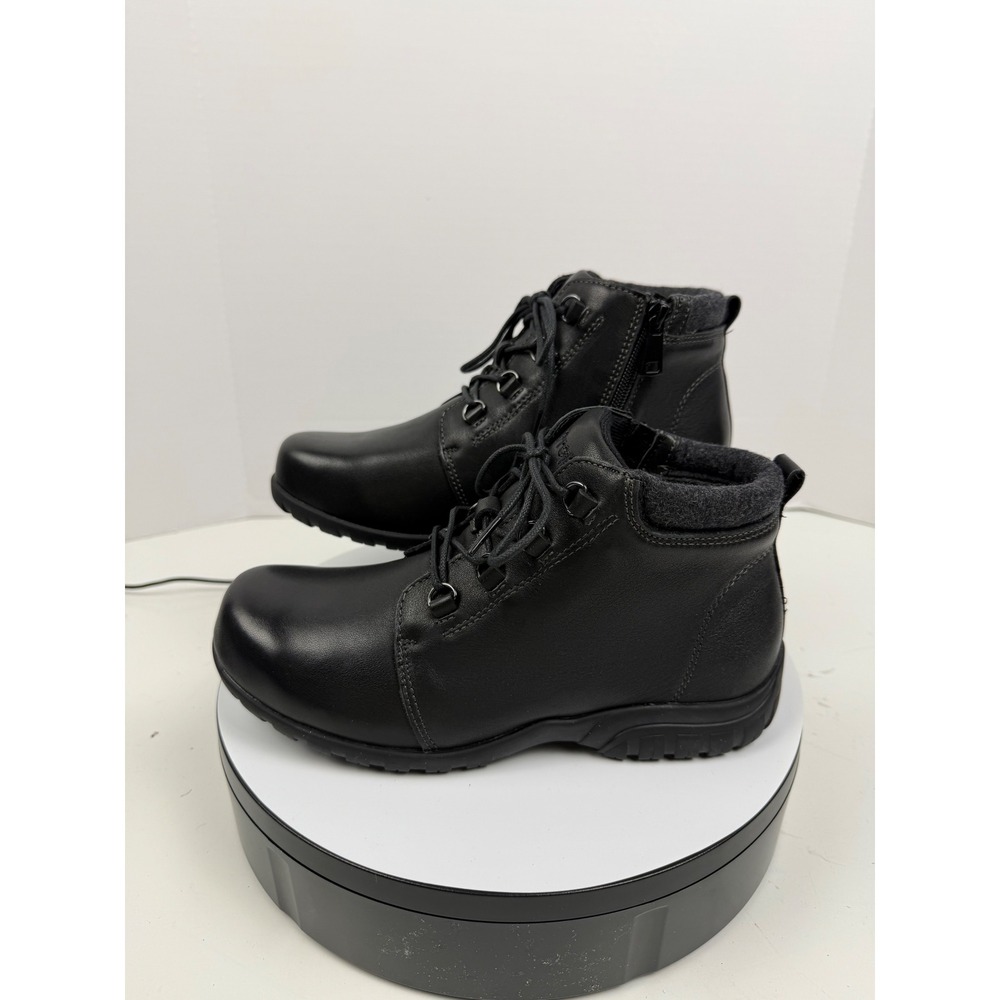 Propét Women's Orthopedic Black Leather Lace Up Zip Ankle Boots Size 7.5 Wide - Picture 11 of 17